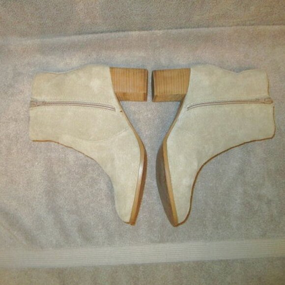Coconuts by Matisse Ankle Boot Size 10 Spirit Suede Leather Zip Heel Neutral - Picture 9 of 12
